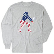 Volleyball Tshirt Long Sleeve - Volleyball Stars and Stripes Player