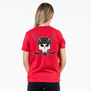 Hockey Short Sleeve Tee - Hockey Helmet Skull (Back Design)