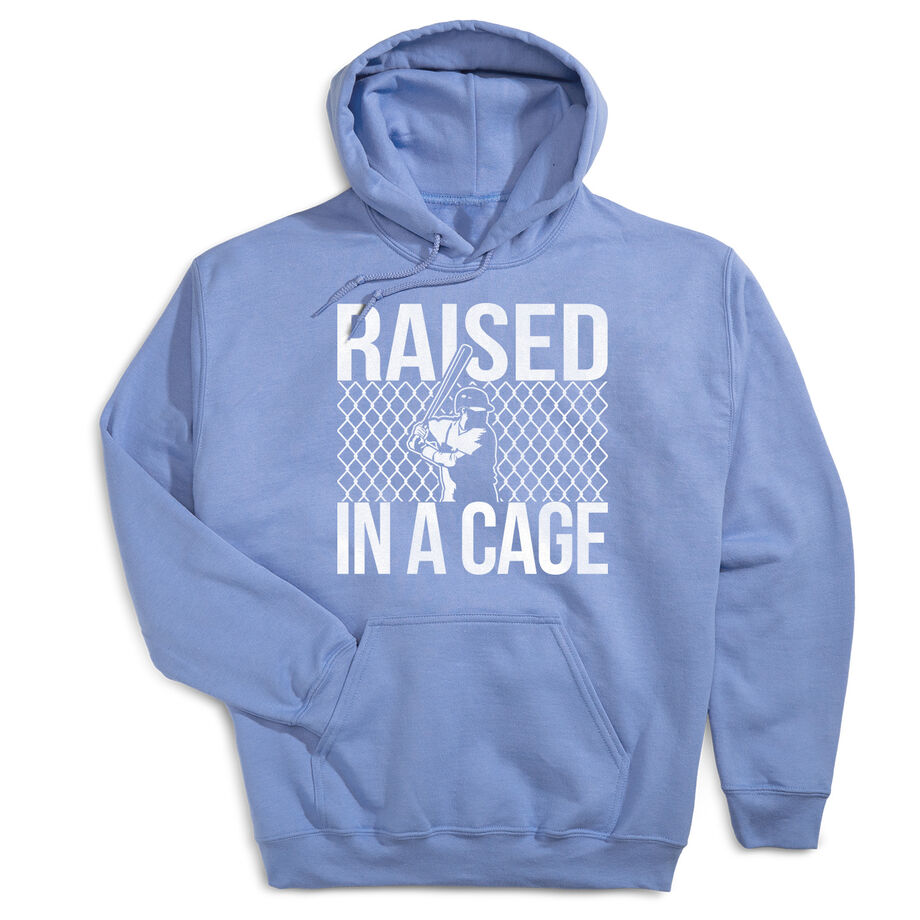 Baseball Hooded Sweatshirt - Raised In a Cage - Personalization Image
