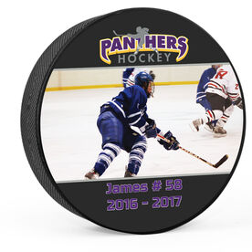 Personalized Photo With Logo (Wide) Hockey Puck