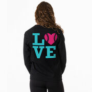 Softball Tshirt Long Sleeve - Love (Back Design)