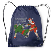 Guys Lacrosse Drawstring Backpack - Checking It Twice Lacrosse