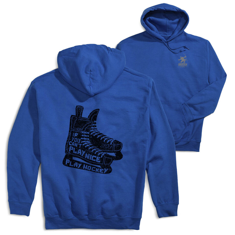 Hockey Hooded Sweatshirt - Play Hockey (Back Design)