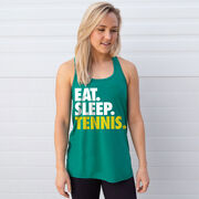 Tennis Flowy Racerback Tank Top - Eat Sleep Tennis (Bold)