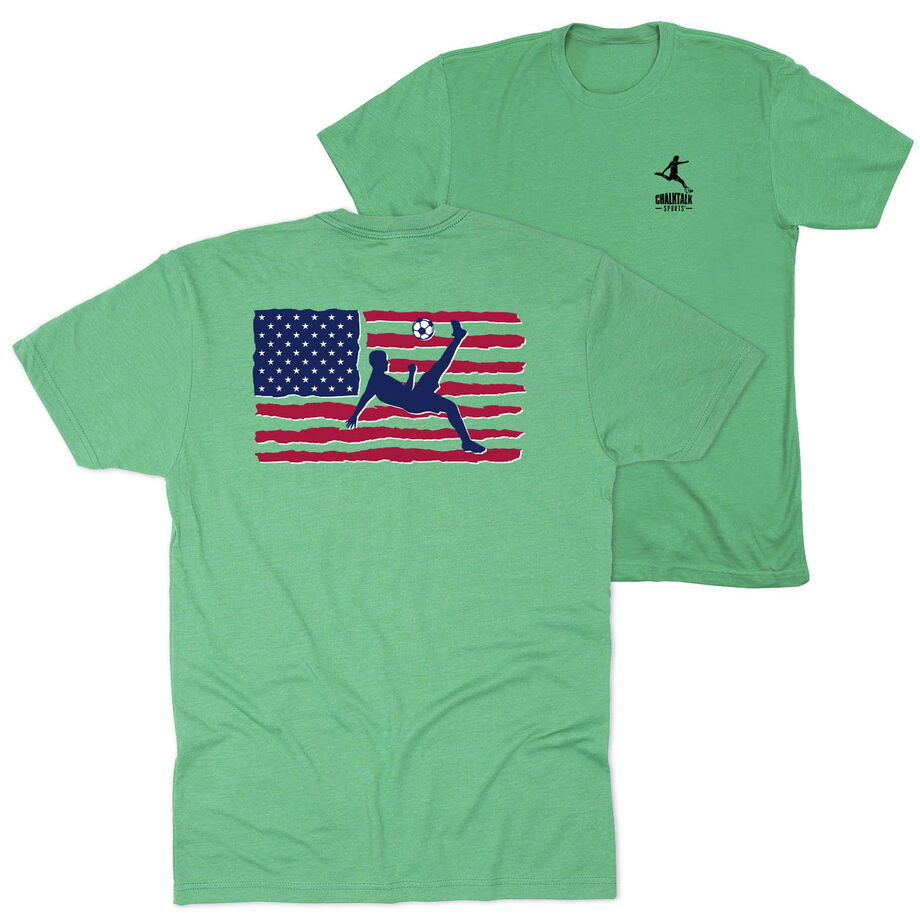 Soccer Short Sleeve T-Shirt - Guys Soccer Land That We Love (Back Design)