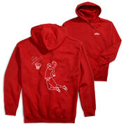 Basketball Hooded Sweatshirt - Basketball Player Sketch (Back Design)