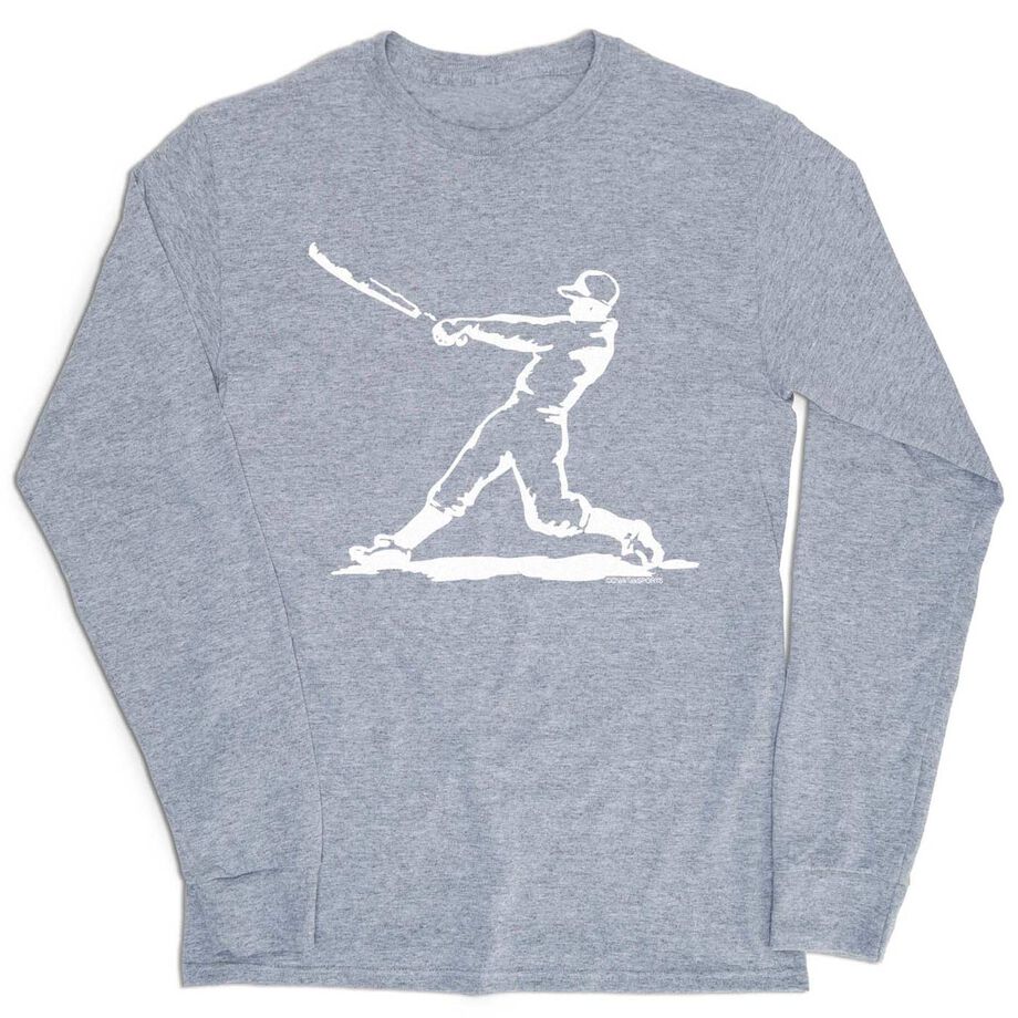 Baseball Tshirt Long Sleeve - Baseball Player  - Personalization Image