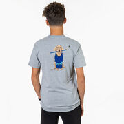 Hockey Short Sleeve T-Shirt - Puck The Hockey Dog (Back Design)