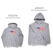 Girls Lacrosse Hooded Sweatshirt - Patriotic LuLa the Lax Dog