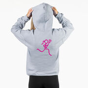 Girls Lacrosse Hooded Sweatshirt - Neon Lax Girl (Back Design)