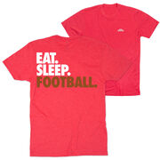 Football Short Sleeve T-Shirt - Eat. Sleep. Football. (Back Design)