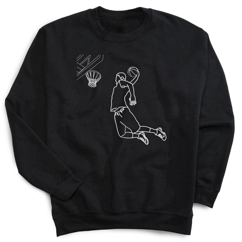 Basketball Crewneck Sweatshirt - Basketball Player Sketch