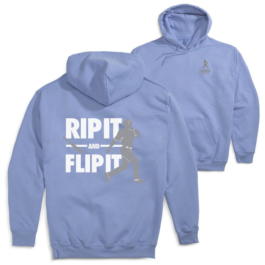 Baseball Hooded Sweatshirt - Rip It Flip It (Back Design)