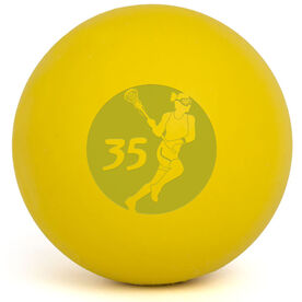 Personalized Engraved Lacrosse Ball Girl Player Cutout (Yellow Ball)