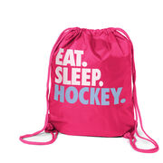 Hockey Drawstring Backpack Eat. Sleep. Hockey.