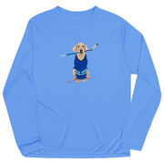 Hockey Long Sleeve Performance Tee - Puck The Hockey Dog