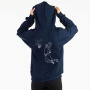 Basketball Hooded Sweatshirt - Basketball Player Sketch (Back Design)