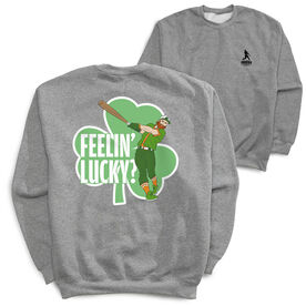 Baseball Crewneck Sweatshirt - Feelin' Lucky Baseball (Back Design)