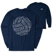 Volleyball Tshirt Long Sleeve - Volleyball Words (Back Design)