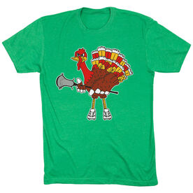 Guys Lacrosse Short Sleeve T-Shirt - Top Cheddar Turkey Tom [Youth Medium/Green] - SS