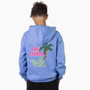 Guys Lacrosse Hooded Sweatshirt - Lax Lizard (Back Design)