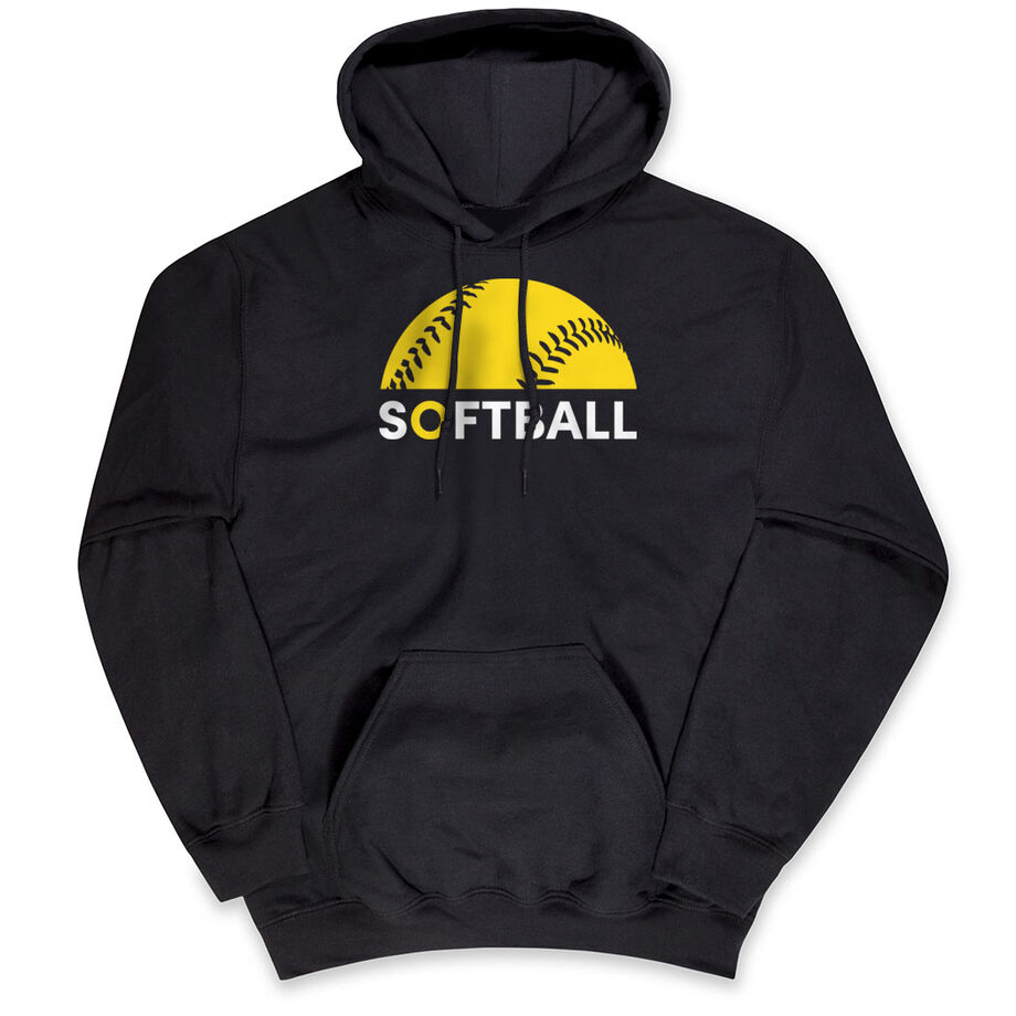 Softball Hooded Sweatshirt - Modern Softball - Personalization Image
