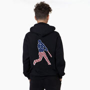 Baseball Hooded Sweatshirt - Baseball Stars and Stripes Player (Back Design)