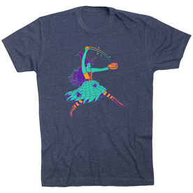 Softball Short Sleeve T-Shirt - Witch Pitch [Youth Large/Navy] - SS