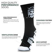Hockey Woven Mid-Calf Socks - Skull