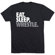 Wrestling T-shirt Short Sleeve Eat. Sleep. Wrestle. [Adult X-Small/Black] - SS