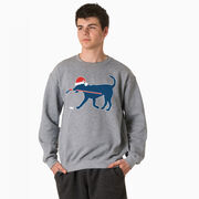 Hockey Crewneck Sweatshirt - Santa Hockey Dog