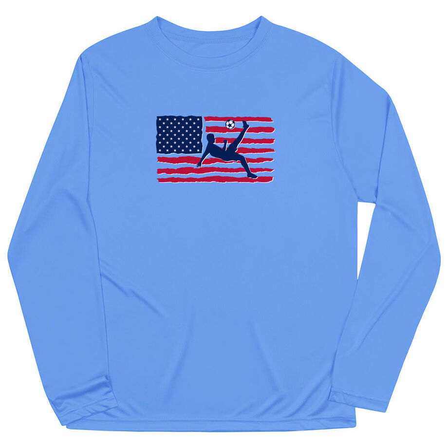 Soccer Long Sleeve Performance Tee - Guys Soccer Land That We Love
