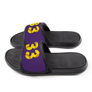 Softball Repwell&reg; Slide Sandals - Softball Number Stitches