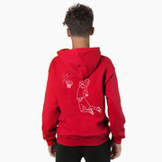 Basketball Hooded Sweatshirt - Basketball Player Sketch (Back Design)