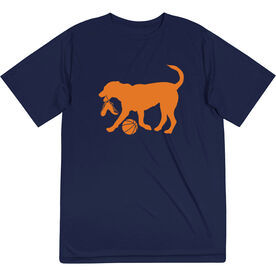 Basketball Short Sleeve Performance Tee - Baxter The Basketball Dog