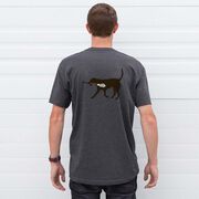 Guys Lacrosse Short Sleeve T-Shirt - Max The Lax Dog (Back Design)