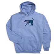 Girls Lacrosse Hooded Sweatshirt - LuLa The LAX Dog(Blue) [Youth Small/Carolina] - SS