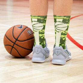 Basketball Woven Mid-Calf Socks - Superelite (Camo Green)