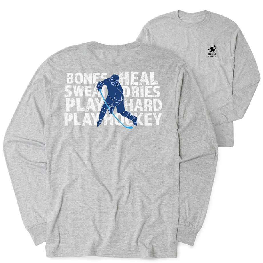 Hockey Tshirt Long Sleeve - Bones Heal Hockey (Back Design) 