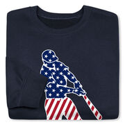 Baseball Crewneck Sweatshirt - Baseball Stars and Stripes Player