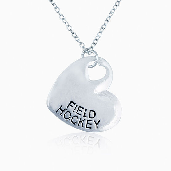 Sport Heart - FIELD HOCKEY Silver  Necklace