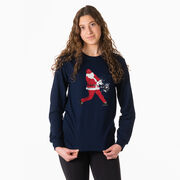 Baseball Tshirt Long Sleeve - Home Run Santa