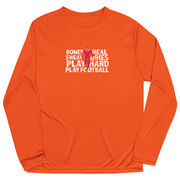 Football Long Sleeve Performance Tee - Bones Saying