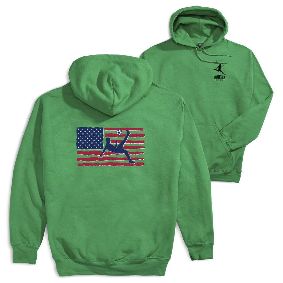 Soccer Hooded Sweatshirt - Guys Soccer Land That We Love (Back Design)
