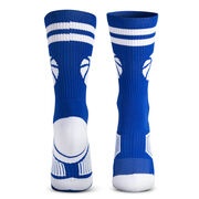 Basketball Woven Mid-Calf Socks - Ball (Royal/White)