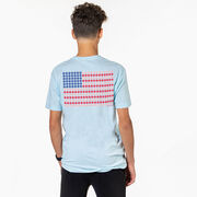 Softball/Baseball Short Sleeve T-Shirt - Patriotic Baseball (Back Design)