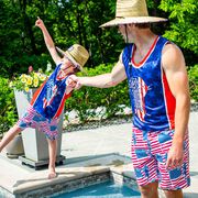 Guys Lacrosse Swim Trunks - Patriotic