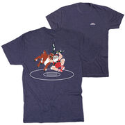 Wrestling Short Sleeve T-Shirt - Wrestling Reindeer (Back Design)