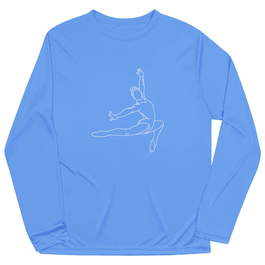 Gymnastics Long Sleeve Performance Tee - Gymnast Sketch