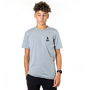 Baseball Short Sleeve T-Shirt - I'd Rather Be Playing Baseball Distressed (Back Design)